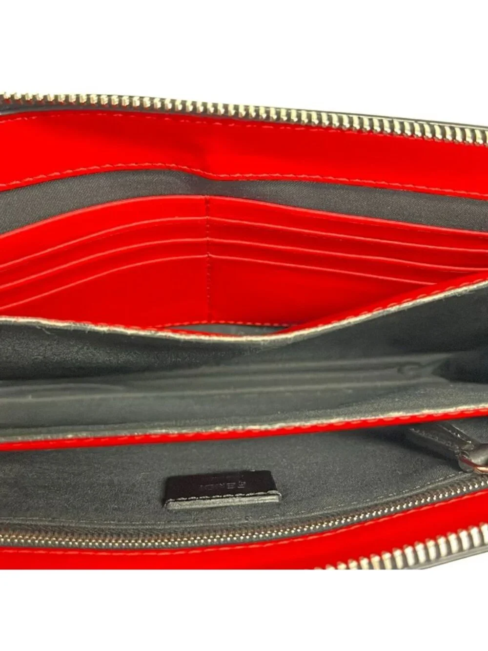 Fendi Clutch Bugs Red Black Leather